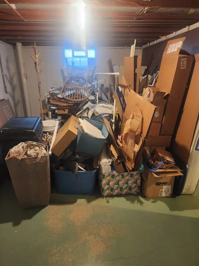 Roll-off dumpster container at job site for 20 Yard Dumpster Rental in Homer